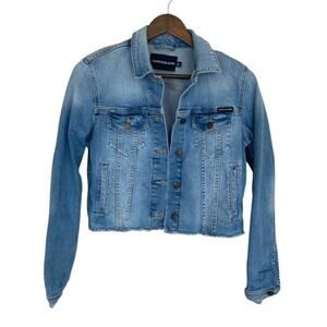 Calvin Klein Denim Blue Jean Button Front Jacket - Small